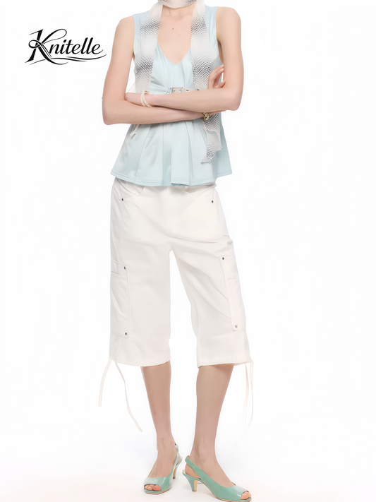 Ivory Rivet Straight Crop Denim