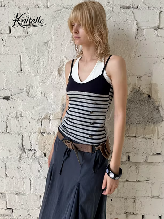 Navy Echo Halter Illusion Cami