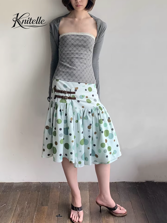 CheckMuse Knit Bustier Layered Set