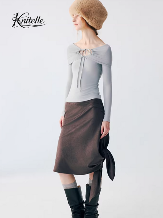 VersaTie Off-Shoulder Ribbed Wrap Top