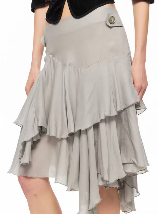 LaceCascade Layered Low-Rise Skirt