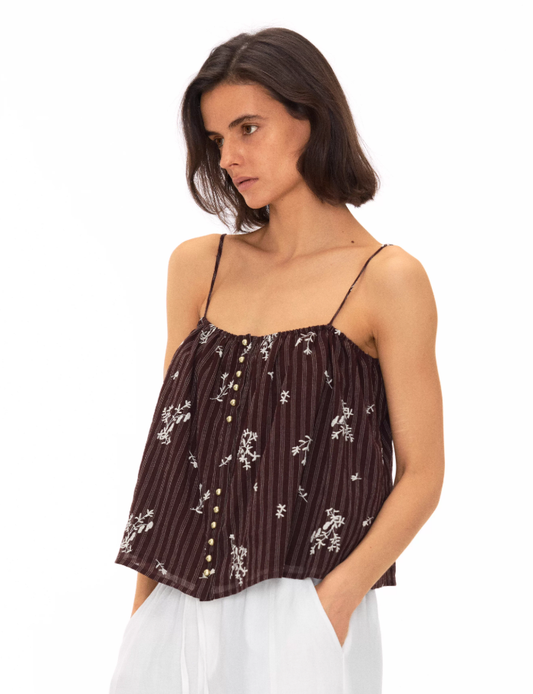 Sunset Stitch Embroidered Bandeau Top